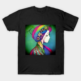 Japanese Woman Geisha - Enhance Creative - Colourful Artwork T-Shirt